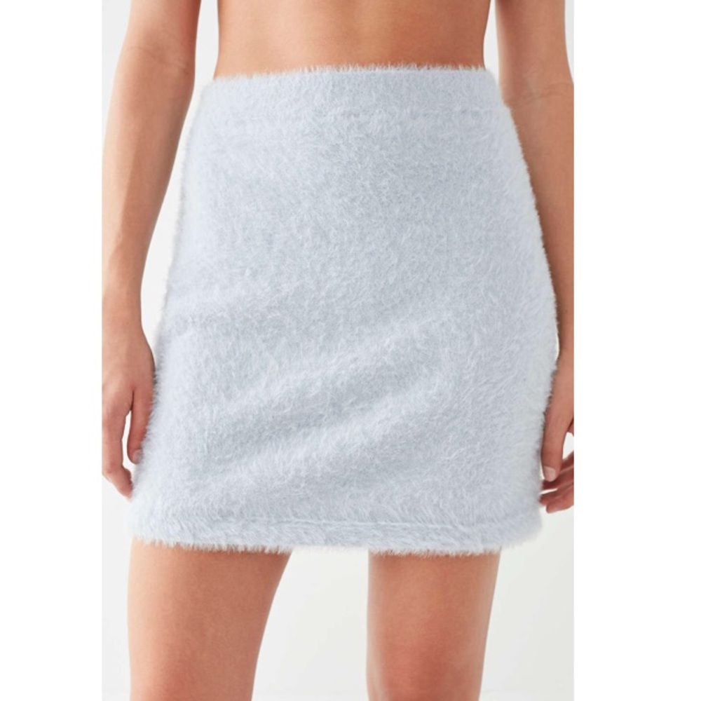 Urban Outfitters baby blue fuzzy skirt